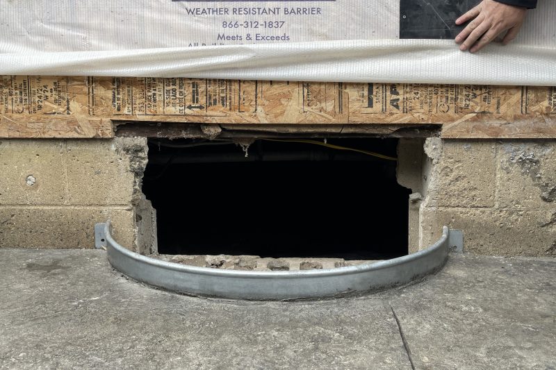 Foundation opening before door installation