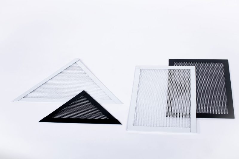 Triangle and rectangle XclusionPro® Louvered Vent Guard (LVG) examples
