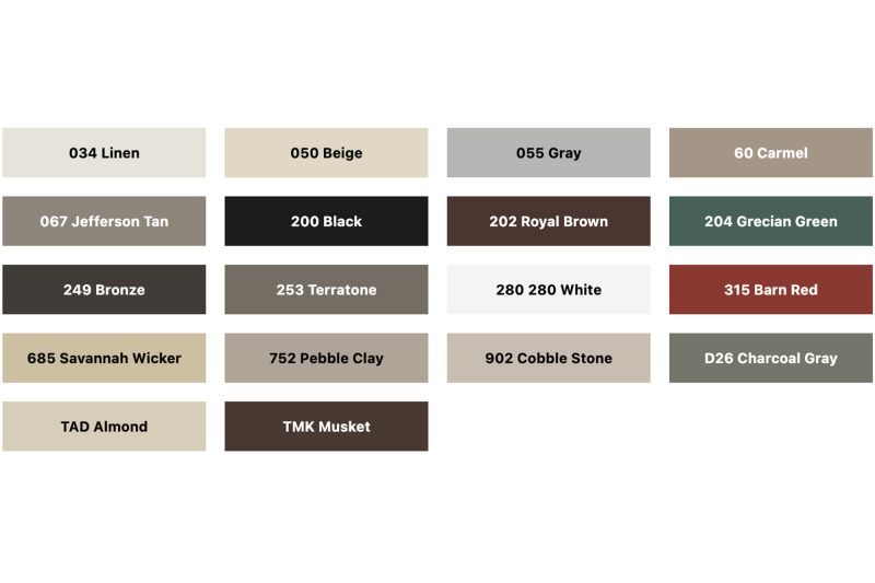 XclusionPro Trim Coil Color Options